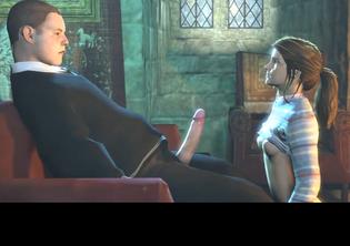  【3D】人妻秘书和巨屌上司在教堂里偷情 